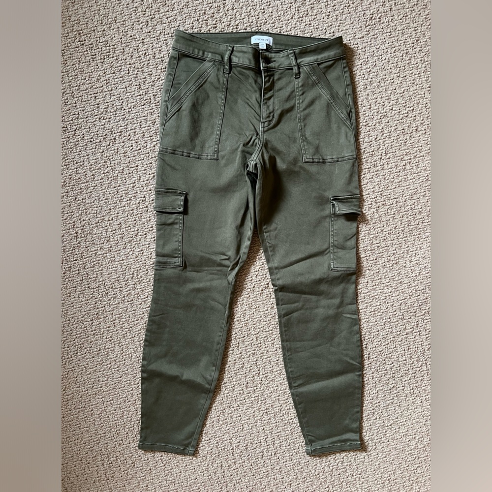 Evereve Olive Cargo Skinny Pants